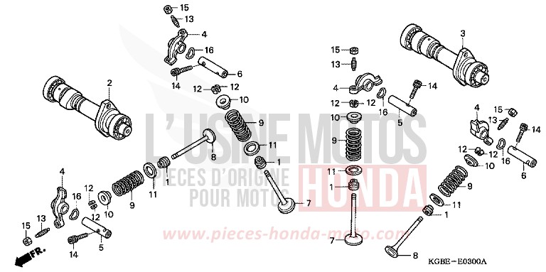 NOCKENWELLE/VENTIL von Shadow VT125C ELEGANT BEIGE METALLIC (YR217) von 2003